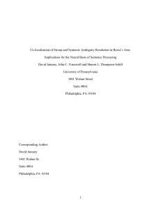 Co-localization of Stroop and Syntactic Ambiguity Resolution in Broca’s Area: