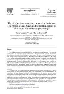 The developing constraints on parsing decisions: child and adult sentence processing