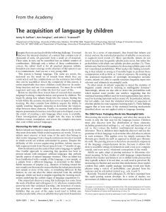 The acquisition of language by children From the Academy