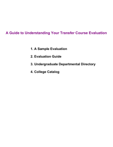 A Guide to Understanding Your Transfer Course Evaluation Evaluation Guide