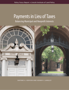 Payments in Lieu of Taxes Balancing Municipal and Nonprofit Interests