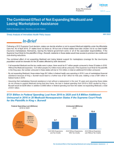 In-Brief The Combined Effect of Not Expanding Medicaid and Losing Marketplace Assistance