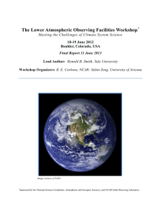 The Lower Atmospheric Observing Facilities Workshop 18-19 June 2012
