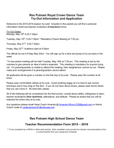 Rex Putnam Royal Crown Dance Team Try-Out Information and Application