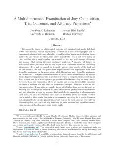 A Multidimensional Examination of Jury Composition, Trial Outcomes, and Attorney Preferences ∗