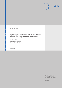 Explaining the Birth Order Effect: The Role of Jee-Yeon K. Lehmann