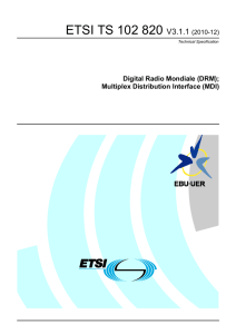 ETSI TS 102 820  V3.1.1 Digital Radio Mondiale (DRM);