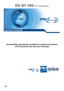 EN 301 549 V1.1.2  Accessibility requirements suitable for public procurement