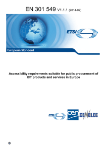 EN 301 549 V1.1.1  Accessibility requirements suitable for public procurement of