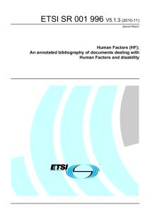 ETSI SR 001 996  V5.1.3 Human Factors (HF);