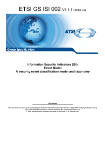 ETSI GS ISI 002 V1.1.1  Information Security Indicators (ISI);