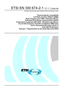 ETSI EN 300 674-2-1  V1.1.1 (2004-08)