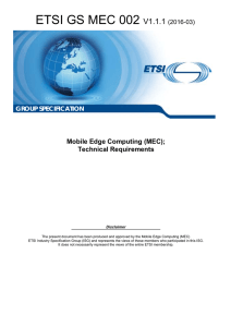 ETSI GS MEC 002 V1.1.1  Mobile Edge Computing (MEC);