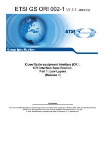 ETSI GS ORI 002-1 V1.3.1  Open Radio equipment Interface (ORI);