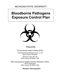 Bloodborne Pathogens Exposure Control Plan MICHIGAN STATE UNIVERSITY