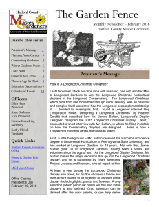 The Garden Fence  Inside this Issue Monthly Newsletter – February 2016