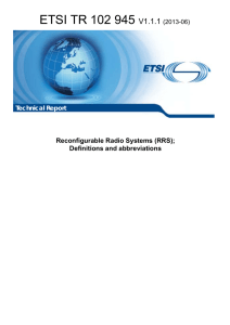 ETSI TR 102 945 V1.1.1  Reconfigurable Radio Systems (RRS);