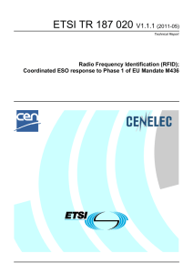 ETSI TR 187 020  V1.1.1 Radio Frequency Identification (RFID);