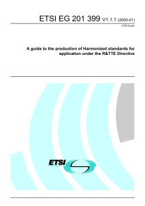 ETSI EG 201 399 V1.1.1 application under the R&amp;TTE Directive