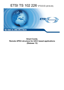 ETSI TS 102 226 V13.0.0  Smart Cards;
