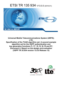 ETSI TR 1 135 934 V13.0.0