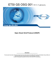 ETSI GS OSG 001 V1.1.1  Open Smart Grid Protocol (OSGP)