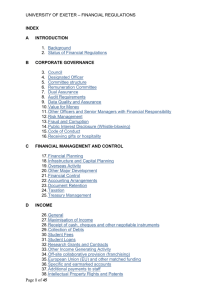 – FINANCIAL REGULATIONS UNIVERSITY OF EXETER  1.