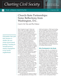 Church-State Partnerships: Some Reflections from Washington, D.C.