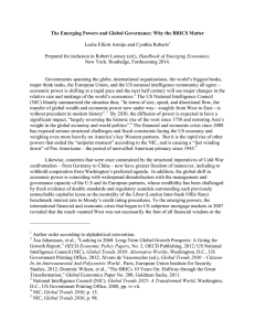 The Emerging Powers and Global Governance: Why the BRICS Matter