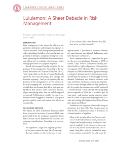 Lululemon: A Sheer Debacle in Risk Management
