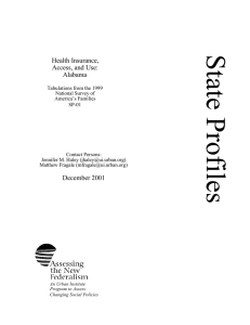 State Profiles Health Insurance, Access, and Use: Alabama