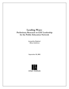 Leading Ways:  Preliminary Research on LEF Leadership for the Public Education Network