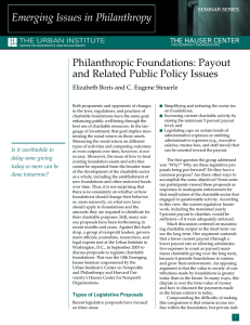Emerging Issues in Philanthropy THE HAUSER CENTER