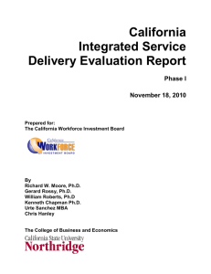 California Integrated Service Delivery Evaluation Report