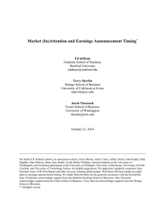 Market (In)Attention and Earnings Announcement Timing