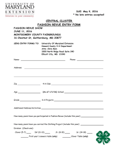 CENTRAL CLUSTER FASHION REVUE ENTRY FORM