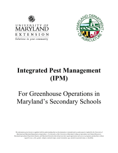 Integrated Pest Management (IPM) For Greenhouse Operations in