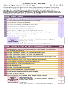 School Wellness Policy Score Sheet