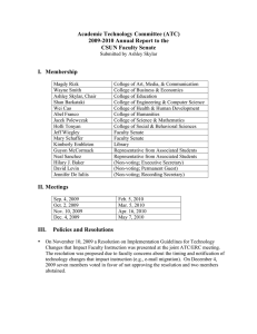 Academic Technology Committee (ATC) 2009-2010 Annual Report to the CSUN Faculty Senate