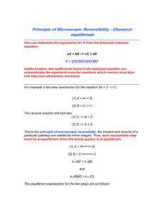 Principle of Microscopic Reversibility - Chemical equilibrium