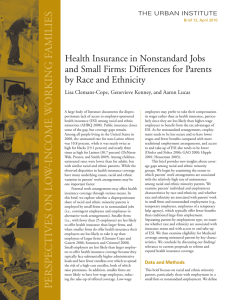 Health Insurance in Nonstandard Jobs and Small Firms: Differences for Parents