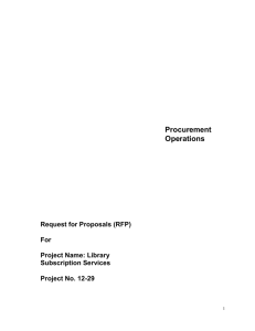 Procurement Operations Request for Proposals (RFP)