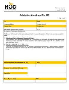 Solicitation Amendment No. 003  Description of Solicitation Amendment