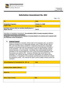 Solicitation Amendment No. 002