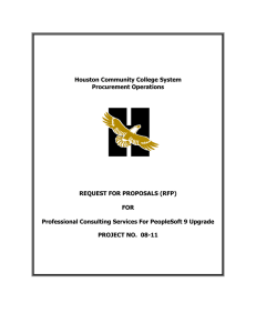 Houston Community College System Procurement Operations  REQUEST FOR PROPOSALS (RFP)