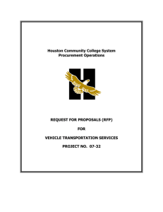 Houston Community College System Procurement Operations  REQUEST FOR PROPOSALS (RFP)