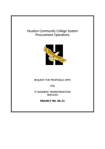 Houston Community College System  REQUEST FOR PROPOSALS (RFP) FOR