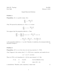 Math 351: Topology Jim Belk Prof. Belk February 6, 2015