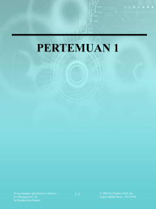 PERTEMUAN 1 1-1 Quantitative Analysis © 2003 by Prentice Hall, Inc.