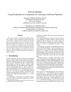 Software Bubbles: Using Predication to Compensate for Aliasing in Software Pipelines